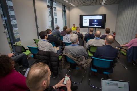 Kris van der Mast presenting about Visual Studio Code