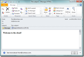 The email that was sent