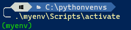 Activated myenv virtual environment